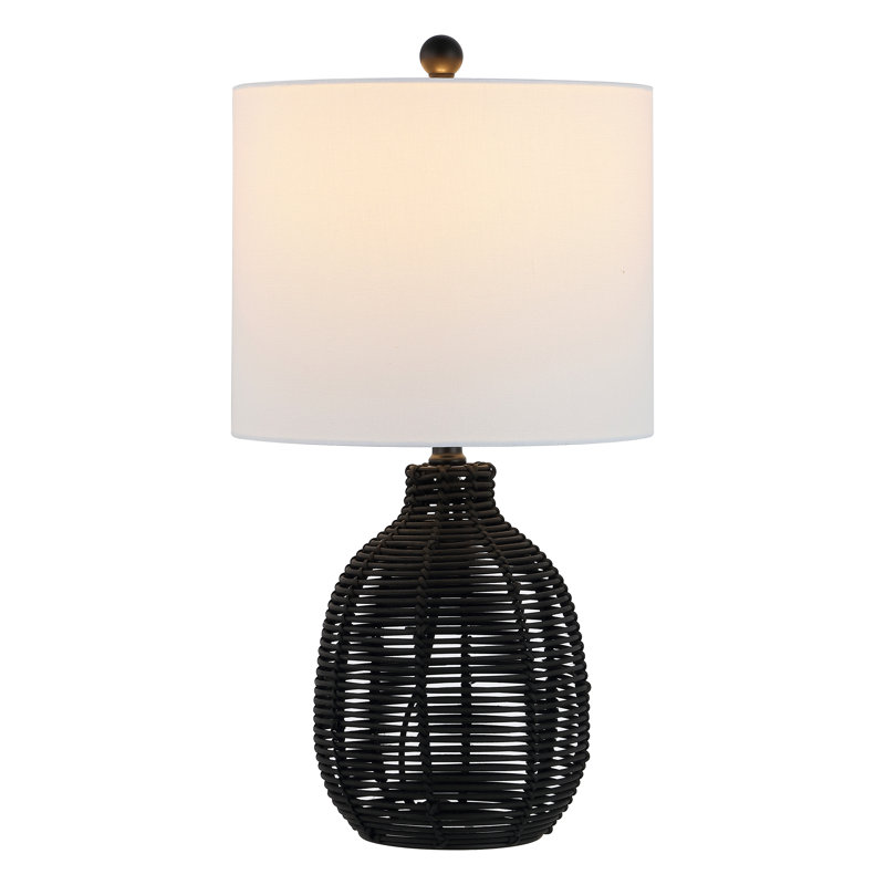 Robbin Wicker/Rattan Table Lamp, Black