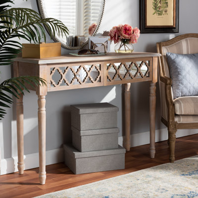 107.01cm Solid Wood Top Console Table