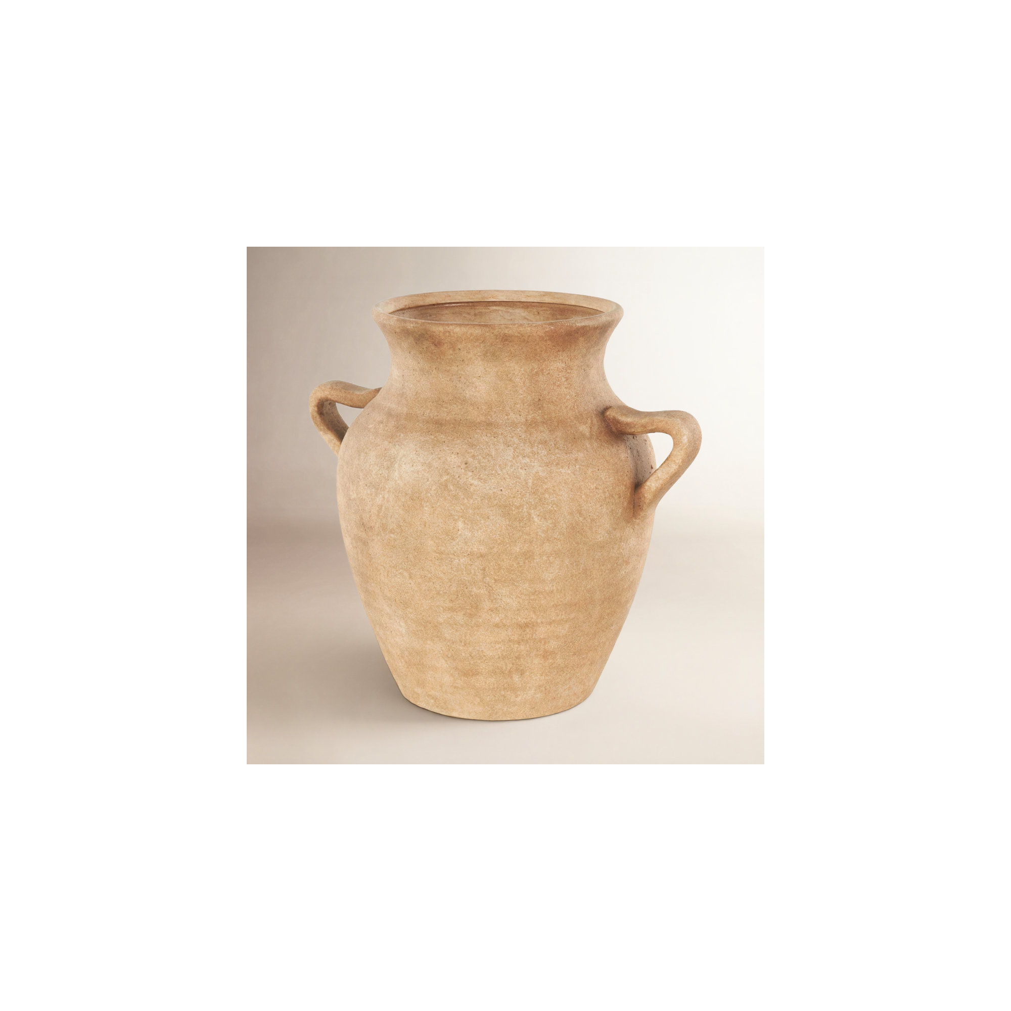 Birch Lane™ Daily Ceramic Antique Style Textured Vase With Shadings And Handles, Light Brown
