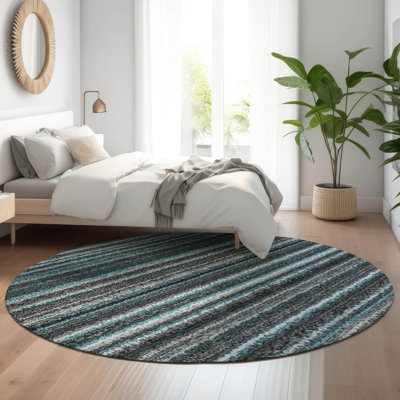Premium Machine Washable Cerrito AMF598 Teal Rug