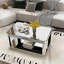 Table basse à miroir avec plateau en verre