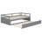 Extending Daybed With Trundle,Wooden Daybed With Trundle,Gray-1909350891