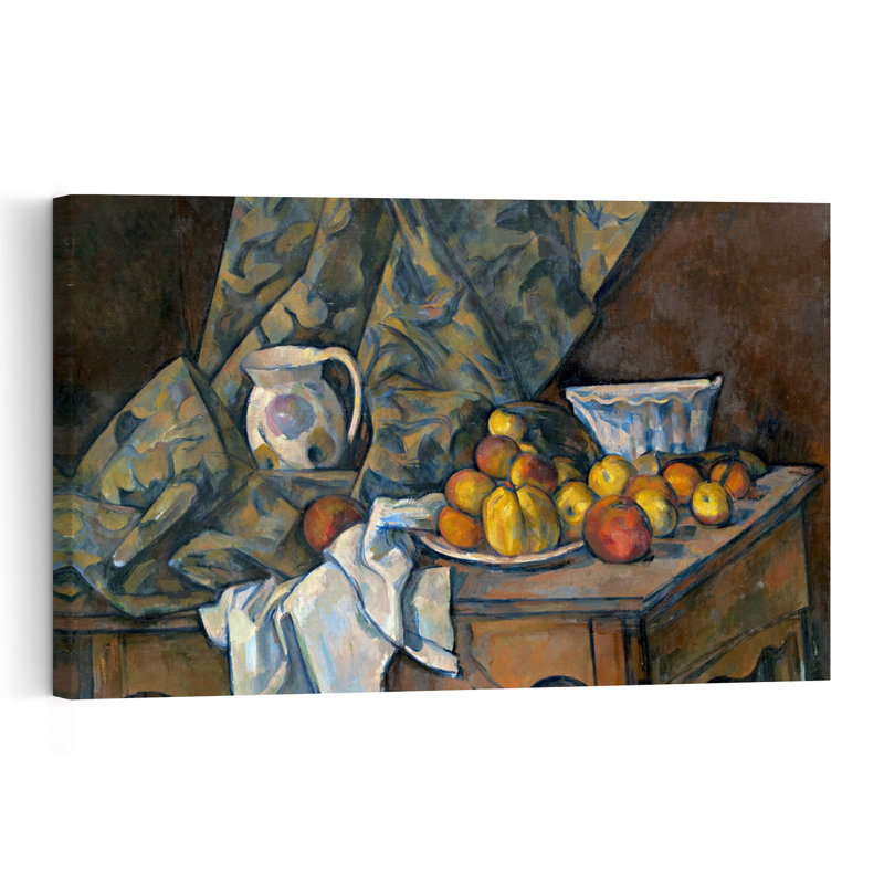 Nature morte aux pommes et aux pêches, vers 1905. Estampe d'art mural abstraite et contemporaine., H 16 po x l 24 po