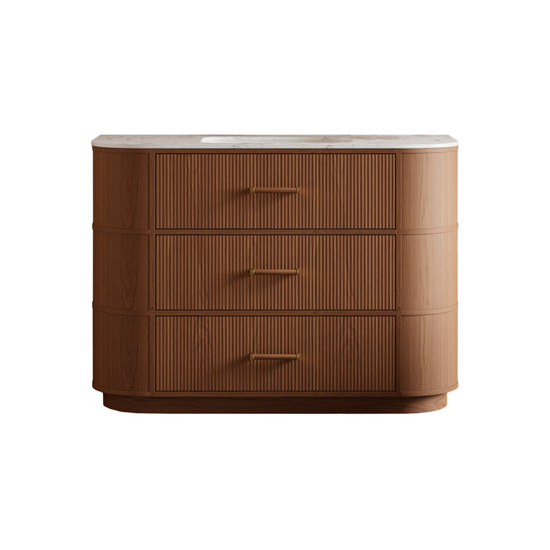 Meuble-lavabo courbé 3 tiroirs 48 po ISLA-48-V052