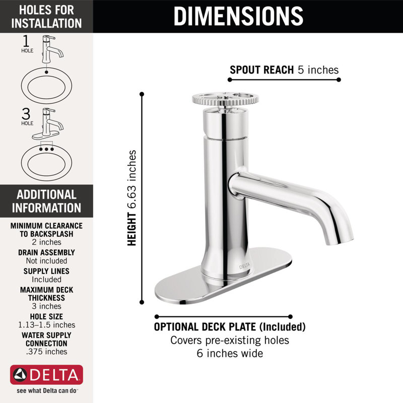Trinsic Single Hole Bathroom Faucet, Chrome