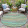 Machine Washable Indoor/Outdoor Xhevrie Teal Rug