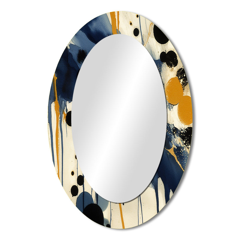 Kouerga - Miroir abstrait en métal, 36 po x 24 po