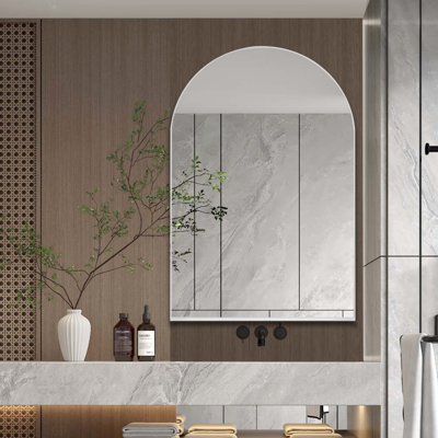 Armoire à pharmacie encastrée 24 po x 36 po, armoire de salle de bain murale en métal avec miroir et tablettes réglables, miroir mural avec rangement pour salle de bain, blanc