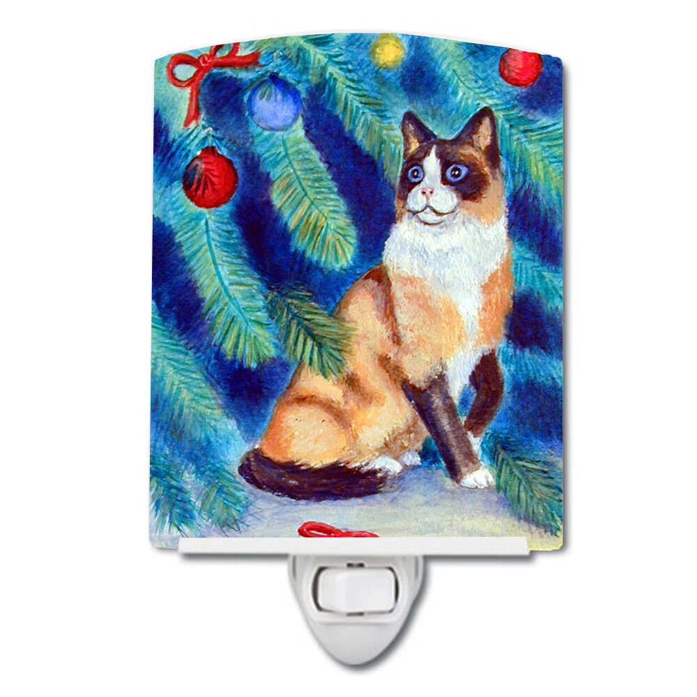 The Holiday Aisle® Silloth Tree Cat Ceramic Night Light | Wayfair