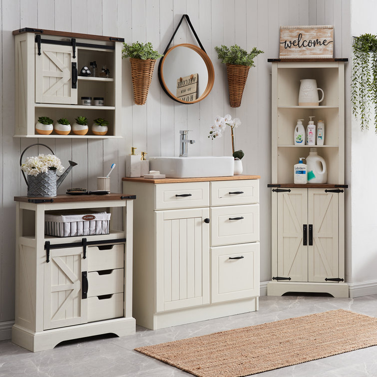 Wildon Home® Freestanding Linen Cabinet Multifunctional Storage