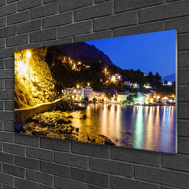 Landscape Mountain Beach - No Frame Print on Glass