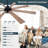 72" Large Ceiling Fan With Light, Dual Finish 8 Blades, Remote Dimmable Timer