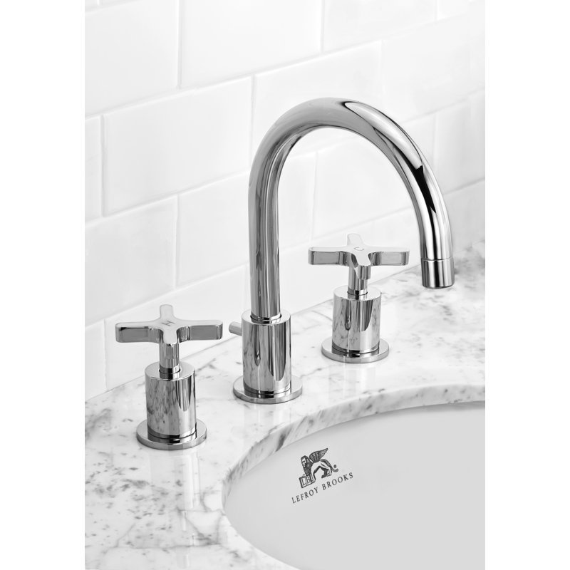 Kafka Widespread Bathroom Faucet with Pop-Up Waste, Cross, Polished Chrome