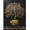 80" Extra-Large Wall Decor Set – Cow and Calf Under Kalpavriksha Tree, Brass Art Panels with Flowers & Buds, Handmade Statement Sculpture (Set of 4)