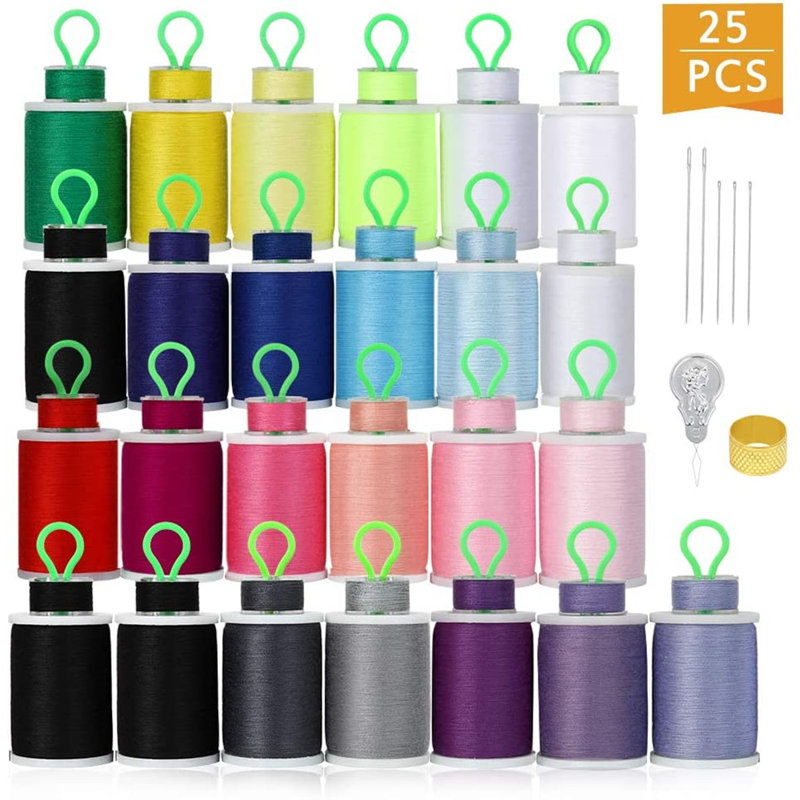 50 pièces bobines et fils à coudre, coton à coudre coton mélangé 21 couleurs