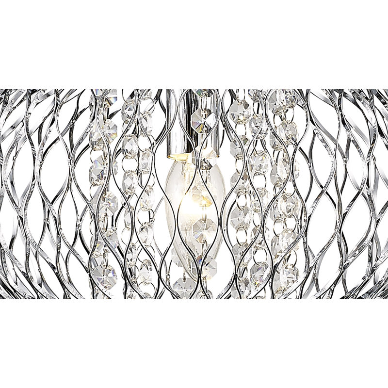 1 - Light Crystal Pendant, Silver, 150cm H x 28cm W x 28cm D