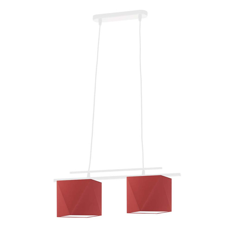 Dendall 2 - Light Kitchen Island Pendant, Red, White