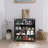 4 Layers Black Shoe Cabinet With Glass Door And Glass Layer Shoes Display Cabinet With LED Light Bluetooth Control