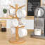 Arbre porte-gobelet en bambou, support de tasse à café à base plus épaisse pour comptoir, porte-gobelet de comptoir avec 6 crochets-1479991658-1479991657