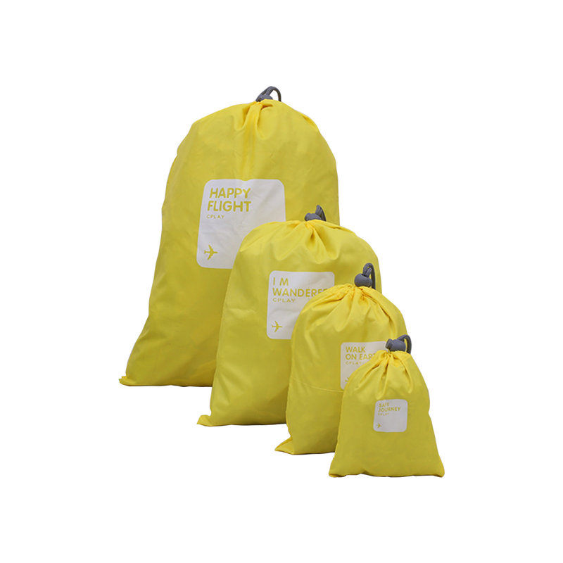 Ensemble de sacs à cordon de voyage - 4 articles parfaits pour organiser les bagages et les raisons d'emballage, Yellow