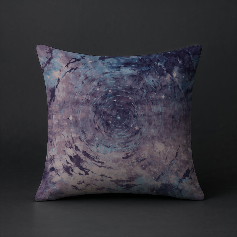 Coussin décoratif intérieur / extérieur bleu Modern Modern, Mauve abstrait 3, Carré 18 po
