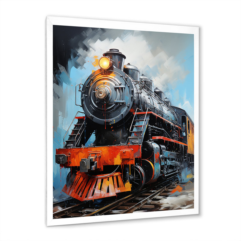 Train fluide sur toile, H 44 po x l 34 po x P 1,5 po, Cadre photo blanc