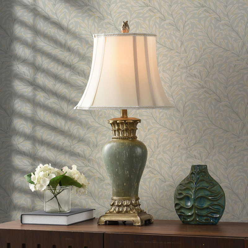 Fullilove 30" Table Lamp, Off-White, Aged Sage