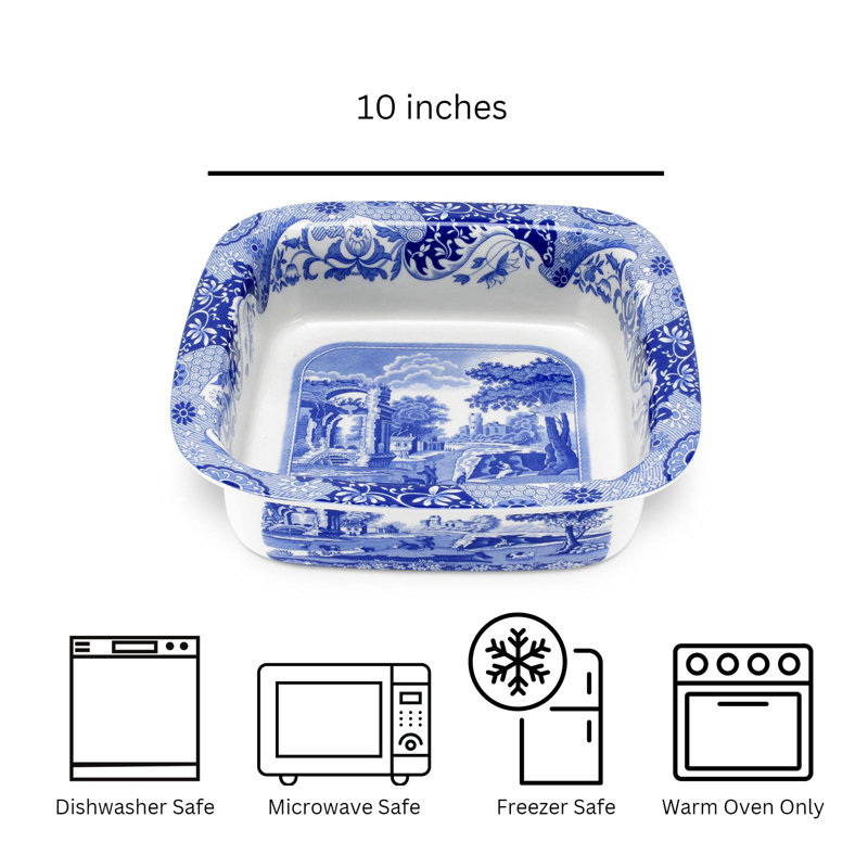Spode Blue Italian Square Dish 10"X3"