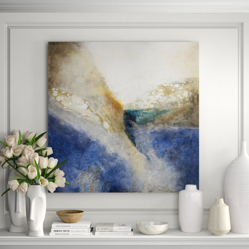 Stone Washed Painting by Jennifer Hollack Raboin, Stretched Canvas, 52" H x 52" W x 2" D