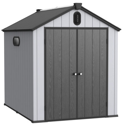 Remise à outils extérieure 6X8ft - plastique, grande capacité de rangement moderne avec beaucoup d'espace