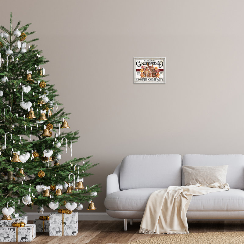 «Gingerbread Vintage», estampe numérique par Creatif Belle, Giclée encadrée blanc bord de mer, H 11 po x l 14 po