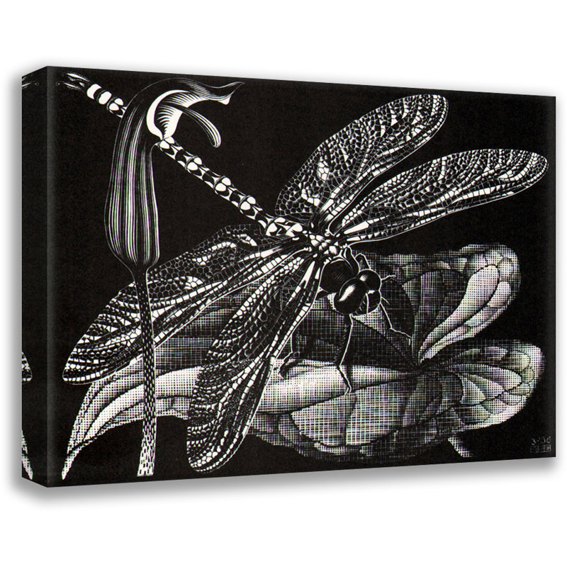Dragonfly by M.C.Escher Gallery Wrapped Canvas, 28" H x 40" W
