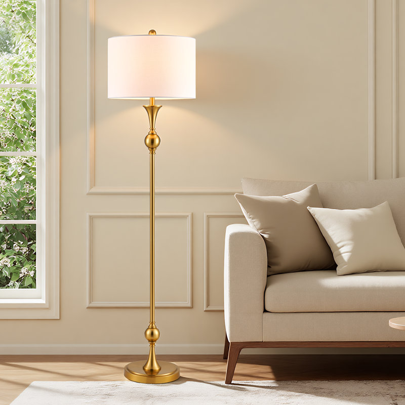 60" Dimmable Standard Floor Lamp, Gold
