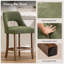 Ensemble de 2 tabourets de bar, tabourets de bar rembourrés à hauteur de comptoir, tabourets de comptoir modernes avec pieds en bois pour îlot de cuisine, vert