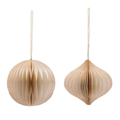 Round Paper Ornament Set of 12