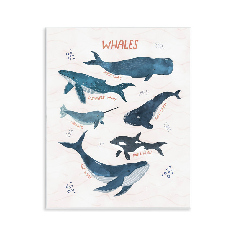 «Whales of the World», art mural sur bois par Nina Blue