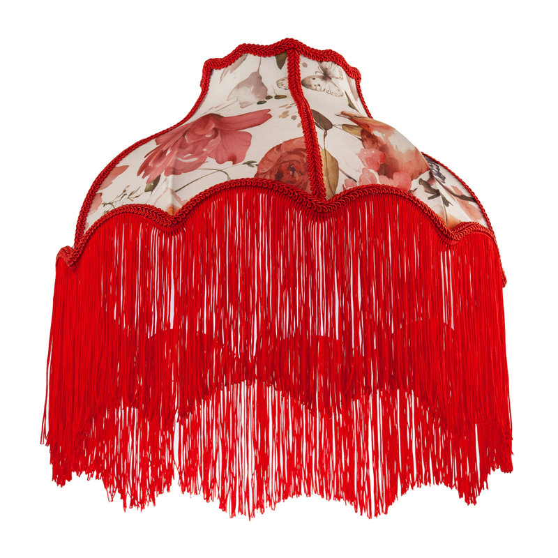 21cm H Cotton Empire Lamp Shade ( No Direct Attachment Method ) in Red