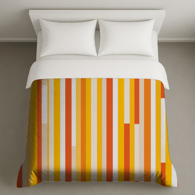 Housse de couette à motif de rayures orange moderne
