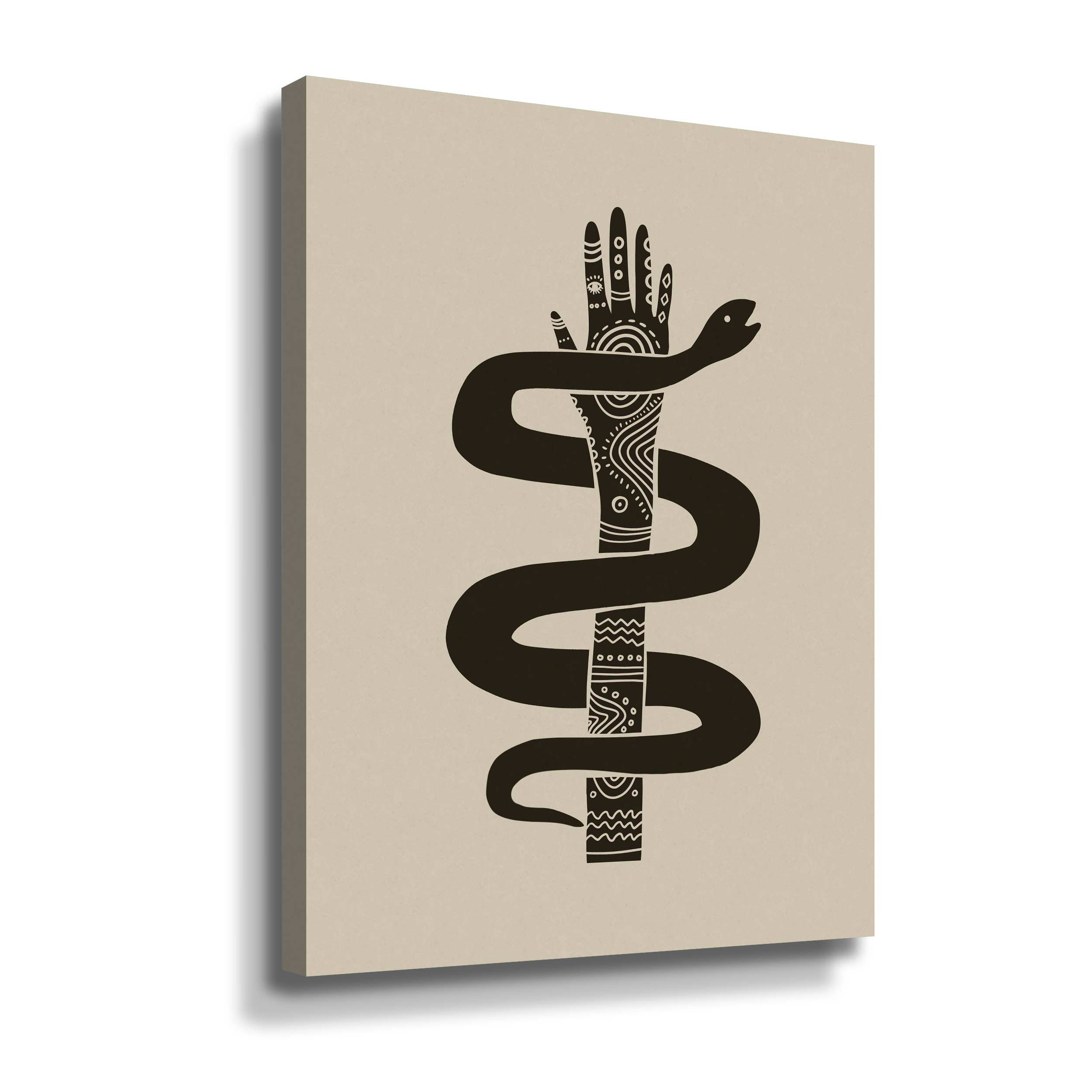 Trinx Hand Snake Tribal Block Print I Hand Snake Tribal Block Print I ...