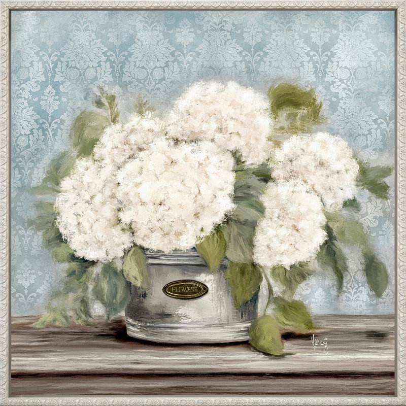 White Hydrangeas Canvas Wall Art