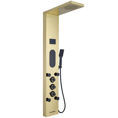 5-way Diverter Rainfall Shower Tower Panel System with Rainfall Shower Head and Shower Wand Shower Tower in
