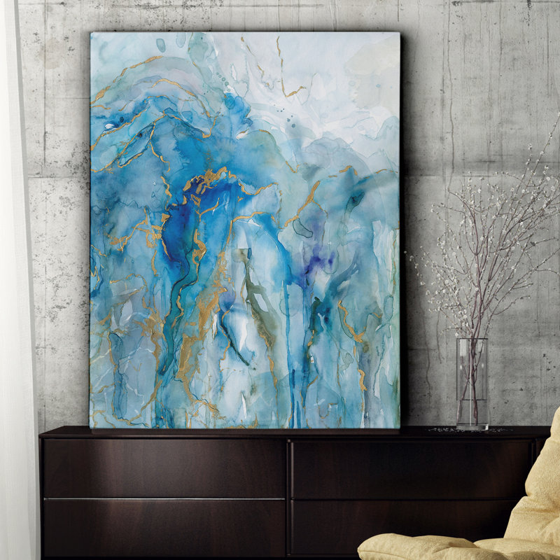 « abstract lapis », reproduction sur toile tendue, H 36 po x l 48 po x P 1,5 po