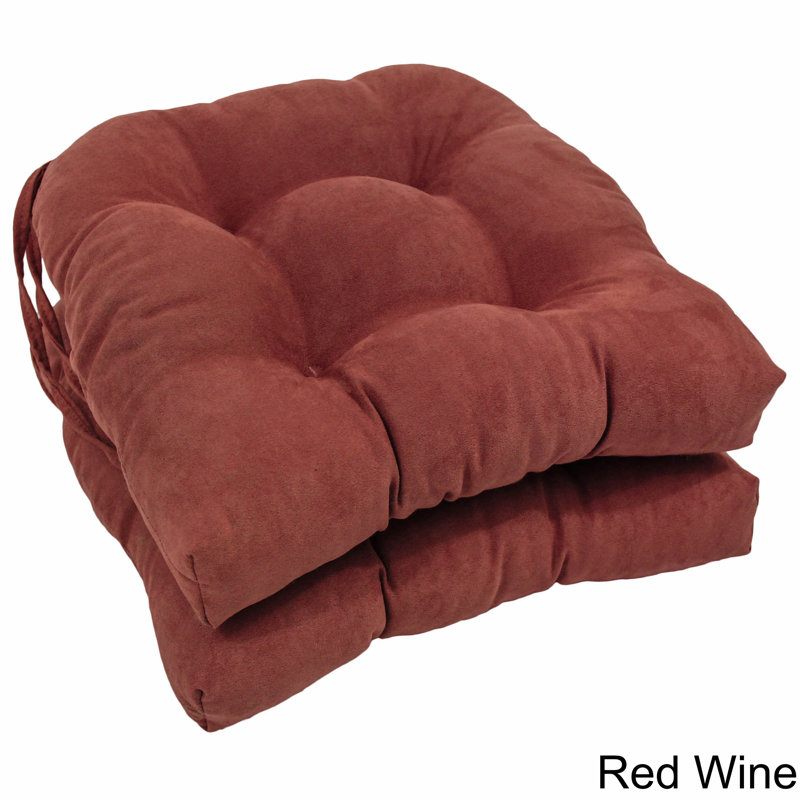 Outdoor 3.5'' Dining Chair Seat Cushion, Red Wine