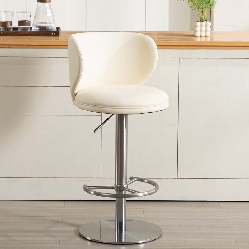 360 Swivel Adjustable Height Bar Stool, White