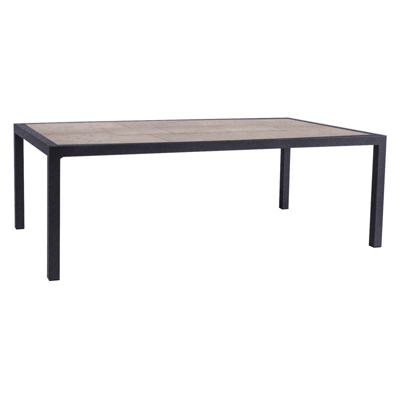 Quadra Outdoor Rectangle Dining Table, Graphite, Summit Gray