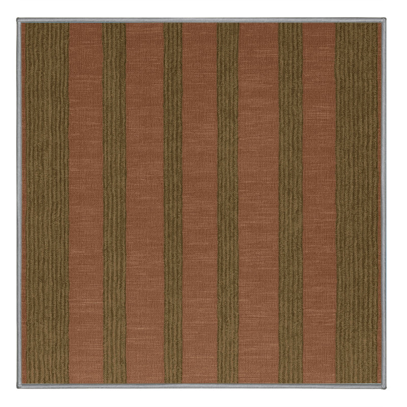 Tapis botanique brun lavable à la machine, Carré 7 pi