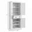 Armoire de rangement autoportante avec 4 portes, un tiroir et 3 tablettes réglables-1780967969