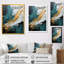 Or et vert cascade de marbre blanc VI - art mural abstrait-493914362-493914361