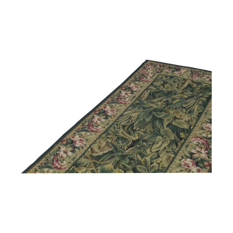 Needlepoint Wool Floral Area Rug
