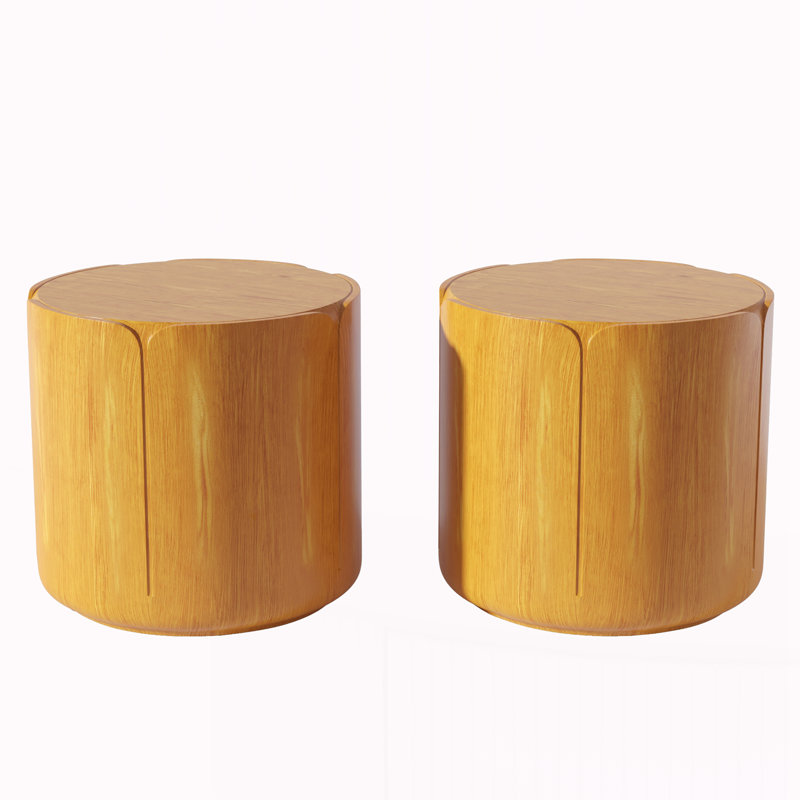 Ensemble de table de jardin moderne à grain de bois, Naturel